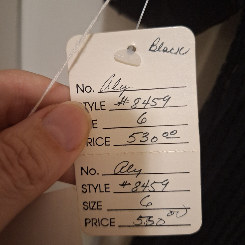 Alcye Designs / Black Maxi Dress with Silver Sequin Yoke / Size 6 - Picture 7 of 15